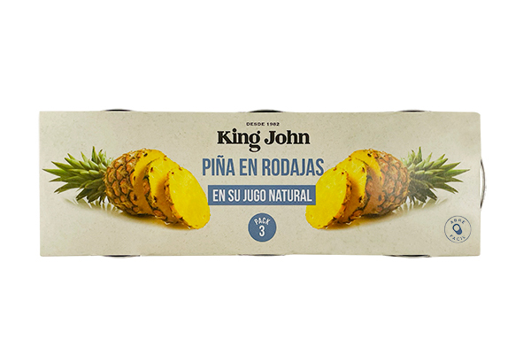 Piña en rodajas en su jugo natural pack